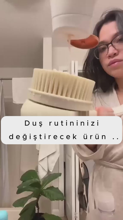 Elektrikli Duş Temizleme Fırçası 5 Başlık 3 Vitesli Dönen Spa Banyo Fırçası